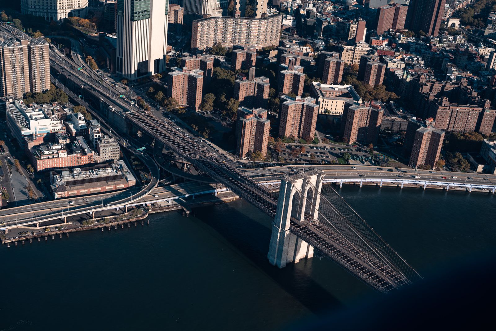 Williamsburg Bridge at twilight near our DUMBO office